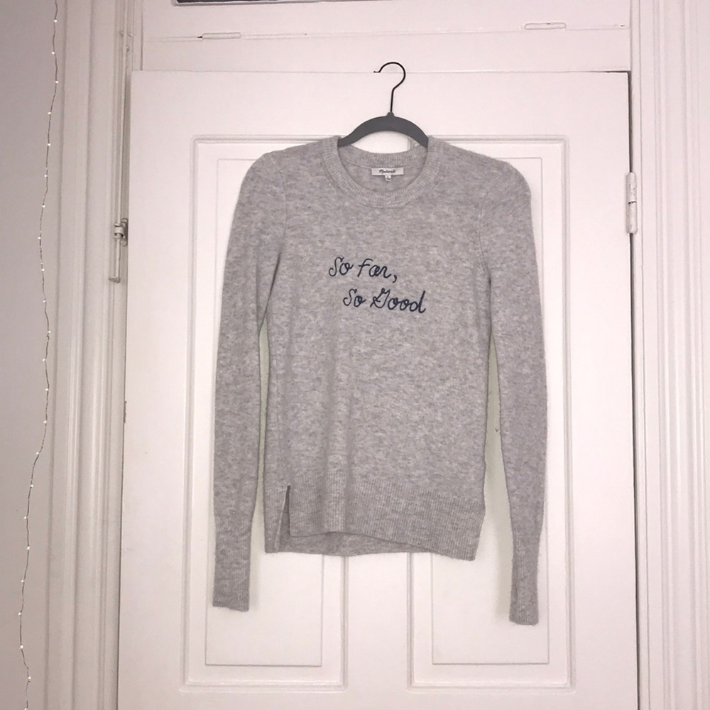 Madewell “so far so good” sweater
